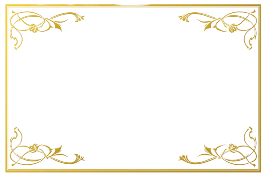 A simple solid dark golden simple art nouveau frame isolated with a white background center of the image is open the frame only takes up the outside edge of th