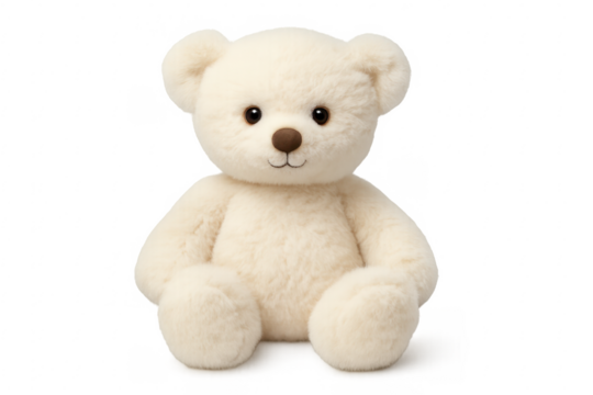 Cute teddy bear sitting on transparent background