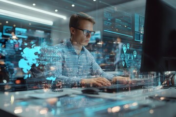 Focused Programmer: Global Data Streams  Location Tracking on Immersive Screen.