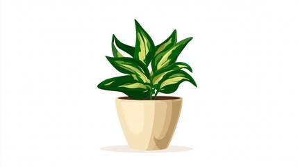 Fototapeta premium Fresh green houseplant in a decorative flowerpot for home garden decoration