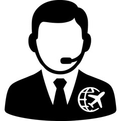 Obraz premium Minimalistic travel agent silhouette