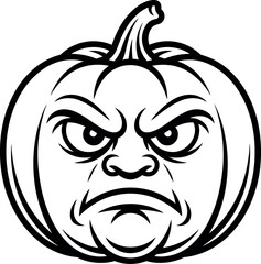 Vector art of angry pumpkin.
