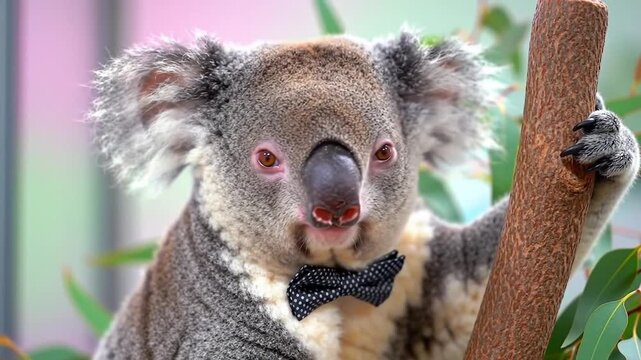 Koala in zoo enclosure