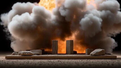 Architectural Structure Display under Sand and Dust