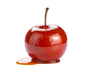 Red candy apple isolated on transparent background png