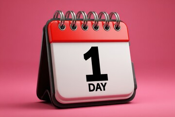 Calendar marking one day with a vibrant pink background emphasizes time's importance