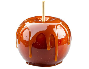 Caramel apple dripping syrup isolated on transparent background png