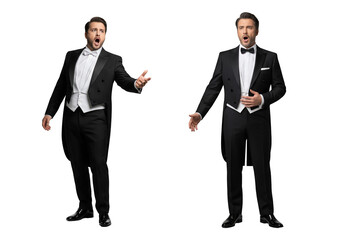 Tenor Singer in Tailcoat, Two Poses