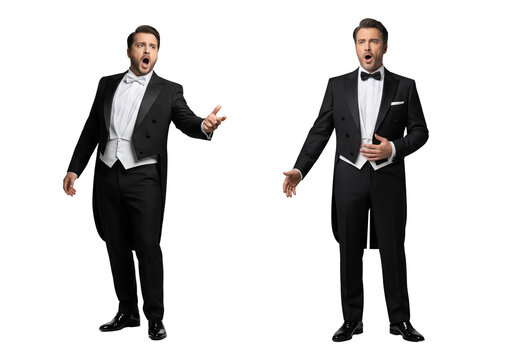 Tenor Singer in Tailcoat, Two Poses - Powered by Adobe
