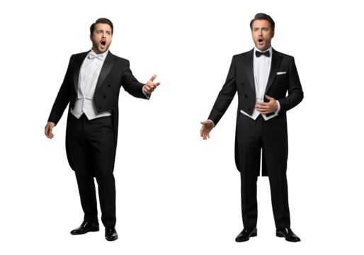 Tenor Singer in Tailcoat, Two Poses