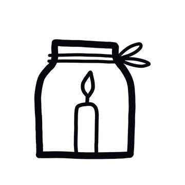 Winter mountains minimalist doodle