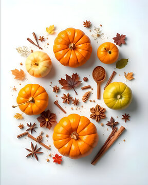 Creative Fall Harvest Arrangement with Pumpkins, Apples, and Warm Spices