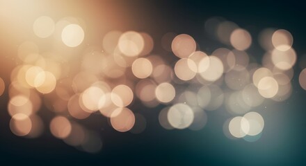 Bokeh abstract background of lights in shades of gold and teal for artistic or creative use