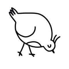 black and white minimalistic doodle icon bird