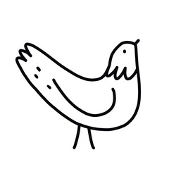 black and white minimalistic doodle icon bird