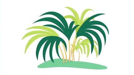 Obraz premium A vector illustration of a tropical palm tree, perfect for a summer beach design