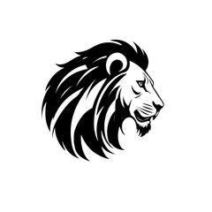 Vector illustration of a minimalist black lion head logo. Elegant, bold, and modern design perfect for branding, sports team emblems, tattoo design, or company identity.