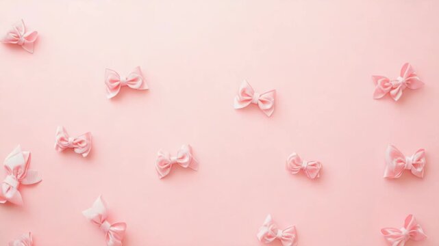 Charming pink bows pattern on soft pastel background
