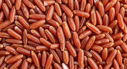 Rich texture of vibrant red rice grains perfect for healthy recipes and culinary inspiration