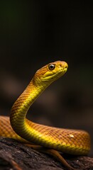 Fototapeta premium Yellow Snake Head Close Up