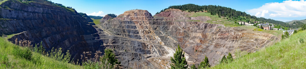 Panorama view of open cut mining, Lead, South Dakota