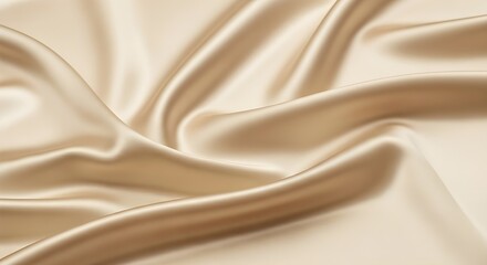 Luxurious flowing champagne silk fabric with elegant soft drapes and shimmering highlights