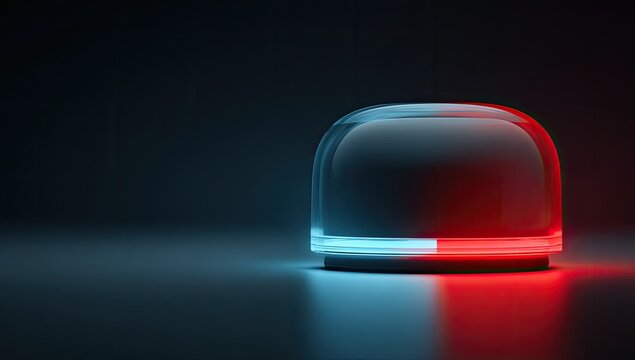 Dark, glowing, glass dome - Powered by Adobe