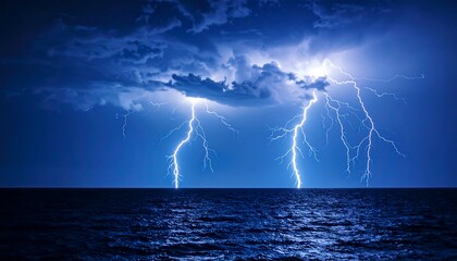 Powerful storm over the sea