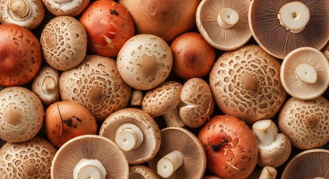 Abundant variety of fresh, earthy mushrooms ready for culinary creation and healthy eating