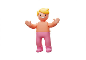 cartoon joyful character with outstretched arms