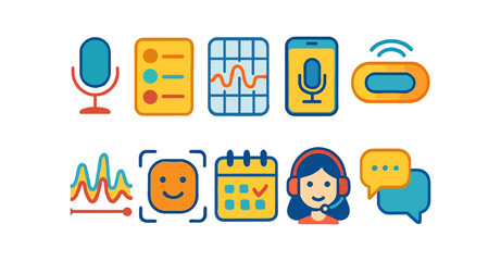 Communication, conversation filled icon set. messaging, interaction icons collection