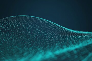 Vibrant turquoise digital wave abstract motion graphics swirl energy flow futuristic technology concept