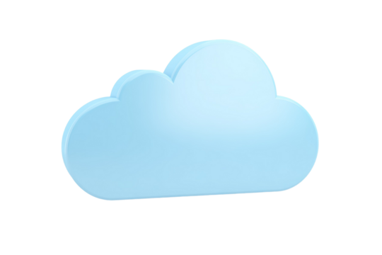 A blue cloud with a white background