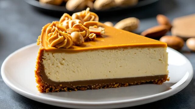 Peanut butter cheesecake slice