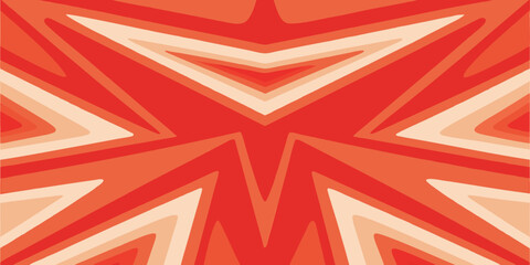 Obraz premium Abstract symmetrical pattern featuring layered triangles in shades of red and orange creating a dynamic design