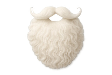 Obraz na płótnie Canvas Long white santa claus beard and mustache on transparent background