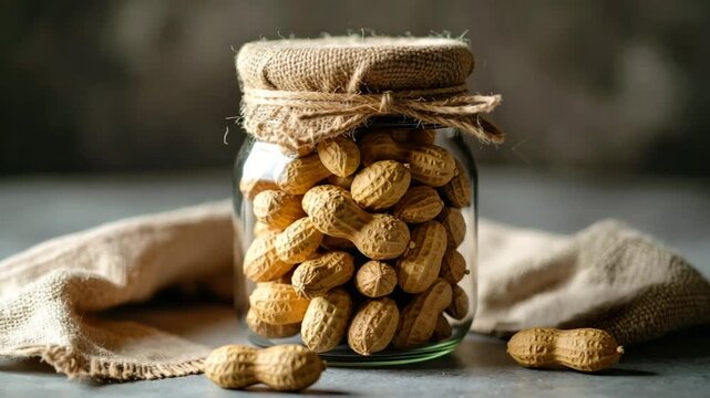 Peanuts in jar rustic still life