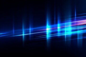 Abstract blue light streaks on dark background