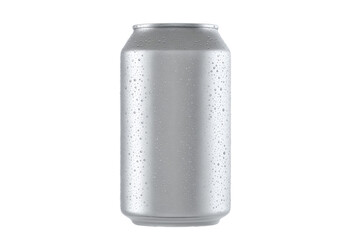 A can of soda is sitting on a white background