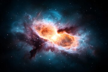 Fototapeta premium Large, colorful nebula in space