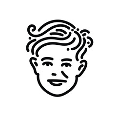 Little boy doodle sticker design. Hand drawn doodle for sticker, postcard, wallpaper, mural, fabric, prints, etc.