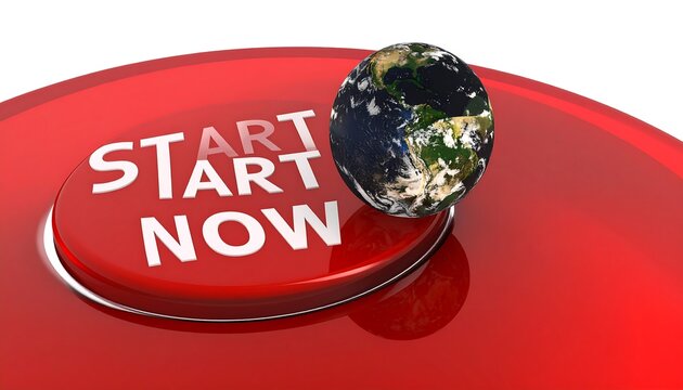 Red button, Earth, Start Now