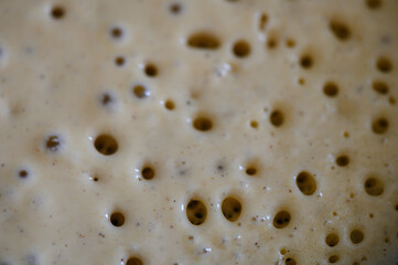 Pancake Batter Cooking on Pan