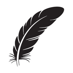Fototapeta premium Elegant black feather silhouette vector