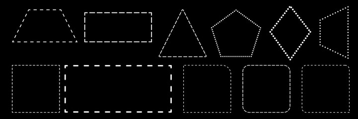 Set of dotted lines shapes icons
