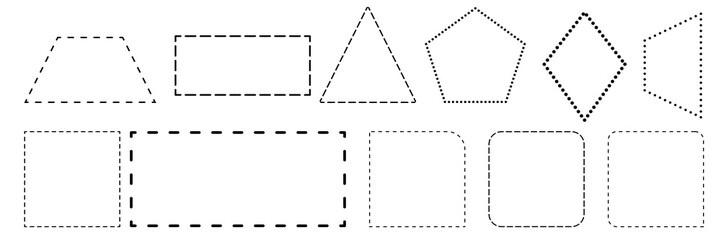 Set of dotted lines shapes icons