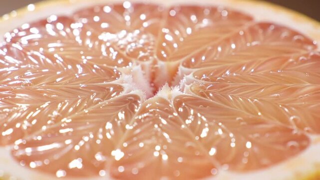 Grapefruit slice close up