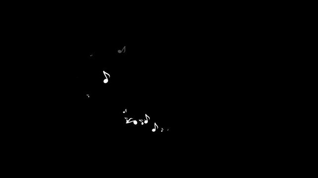 Flying Musical Symbols Animation | Transparent Background. Floating Music Notes Animation | Concert & Party Effect. Beautiful musical notes flying animation with smooth motion.