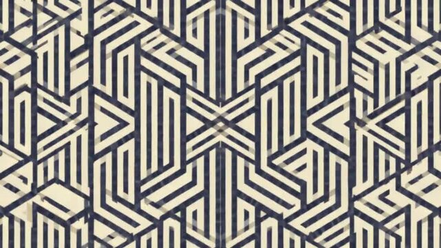 Art deco geometric pattern background, vintage seamless linear ornament, elegant black and cream architectural motif, retro luxury wallpaper design