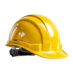 Fototapeta premium Yellow hardhat gleams on soft gray, clean studio lighting, suitable for construction product photography or safety campaign promotion.
